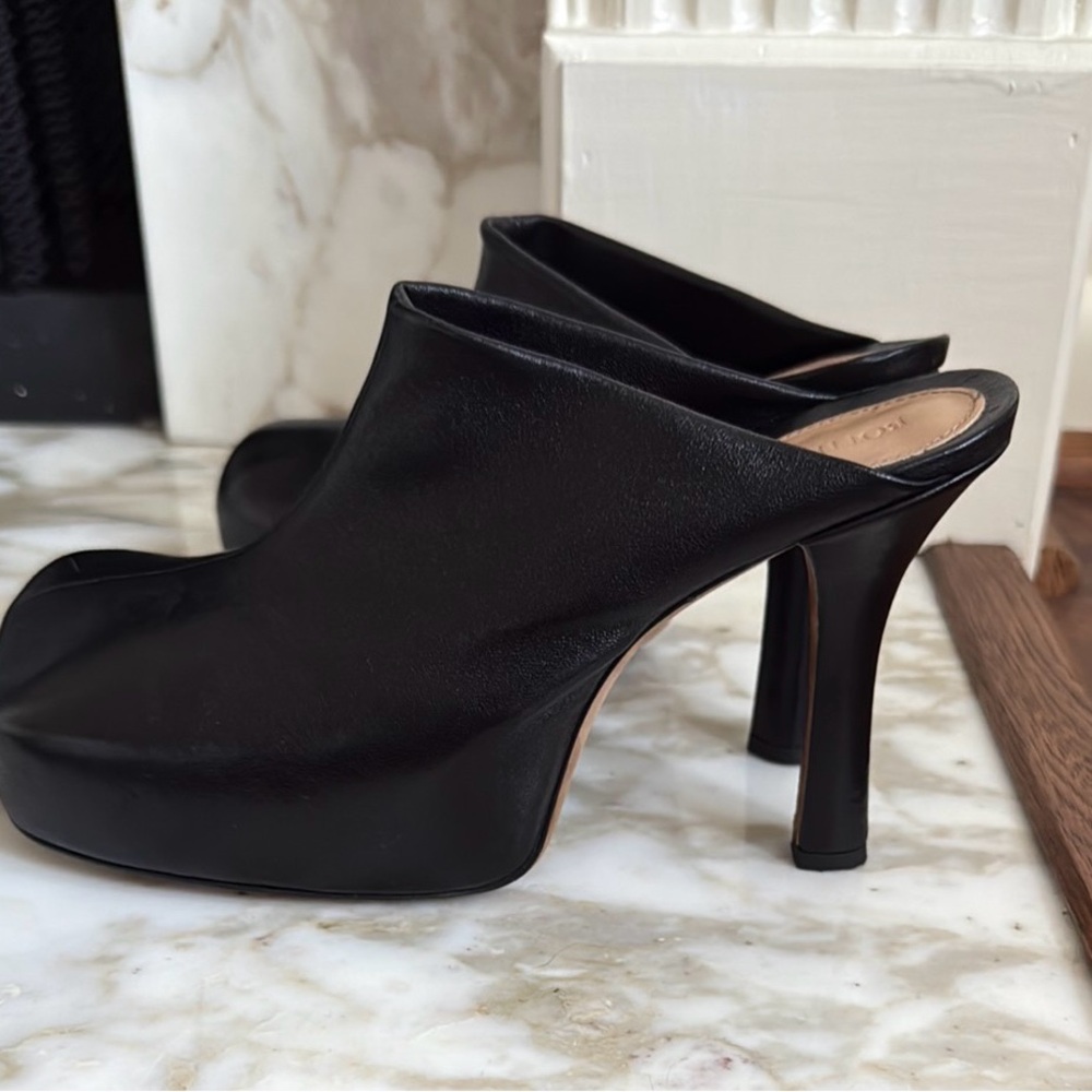 Bottega Veneta Black Mules with Stiletto Heel